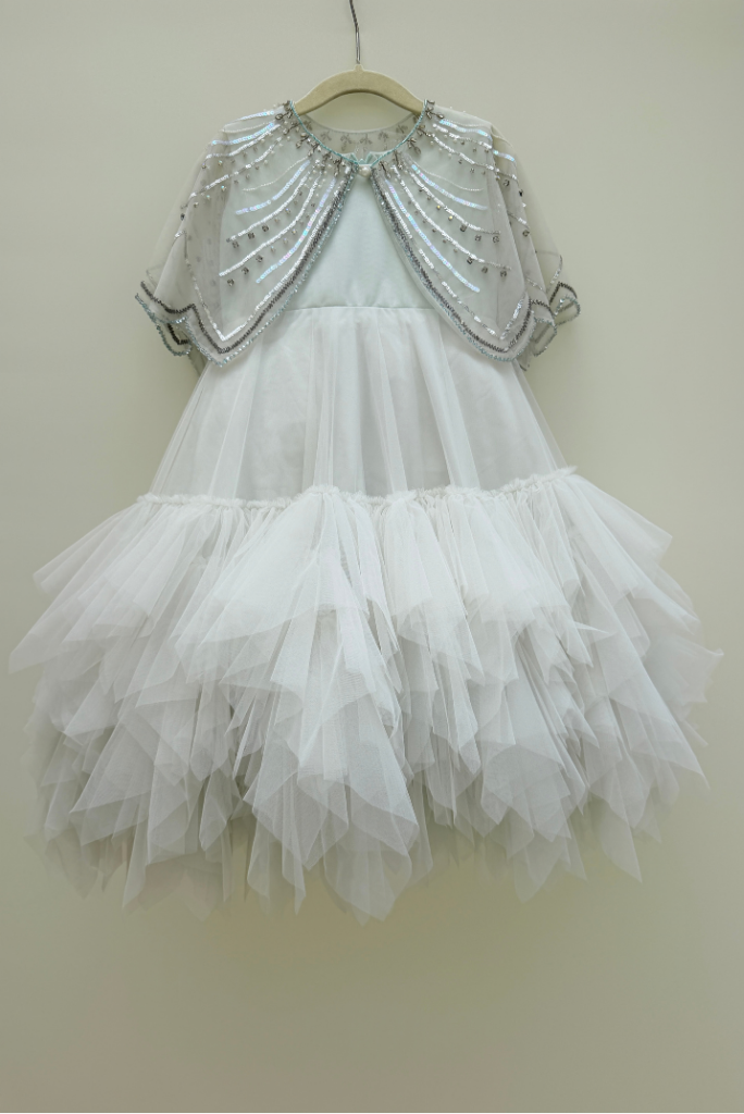 Abstract Cape Dress