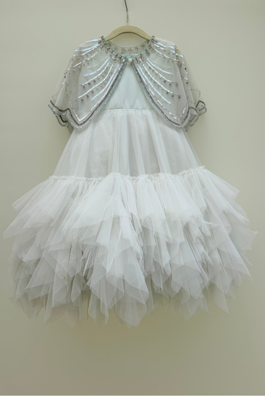 Abstract Cape Dress