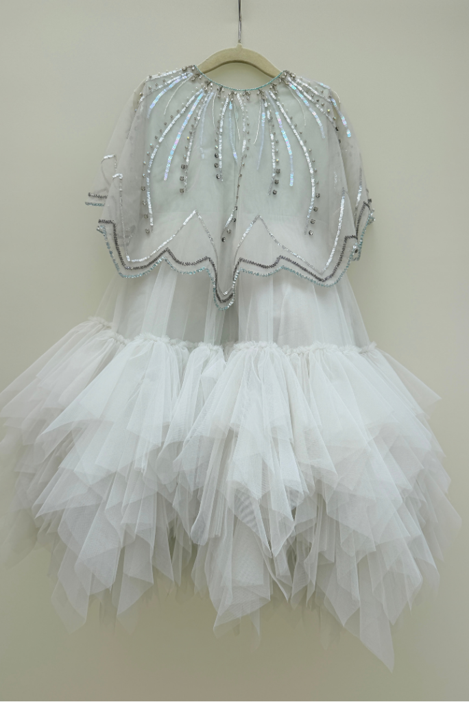 Abstract Cape Dress