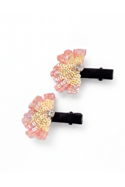 Peach Petal Hair Clips