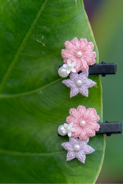 Pearl Blossom Hair Clips