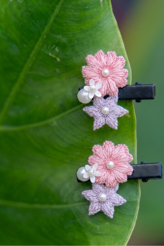 Pearl Blossom Hair Clips