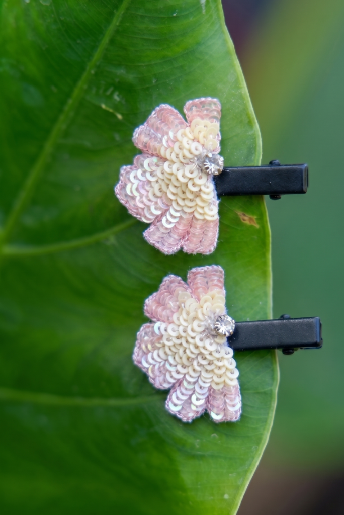 Peach Petal Hair Clips