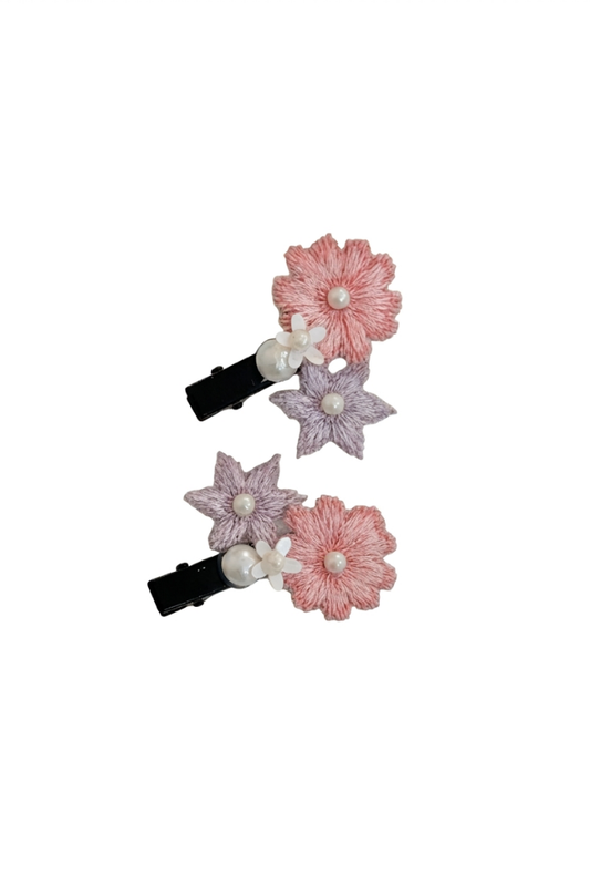 Pearl Blossom Hair Clips