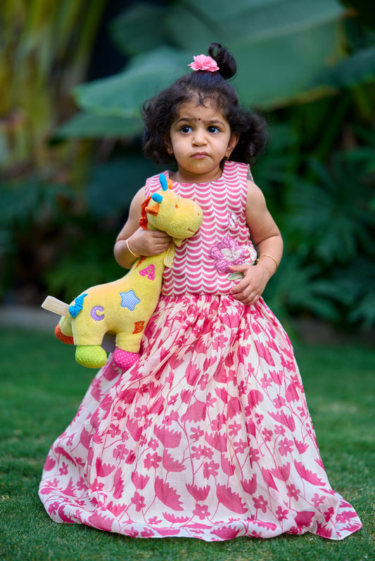 Pink Printed Lehenga