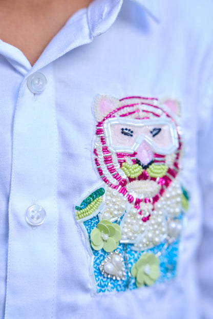 Tiger Embroidery Shirt