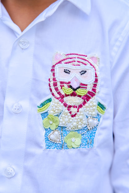 Tiger Embroidery Shirt