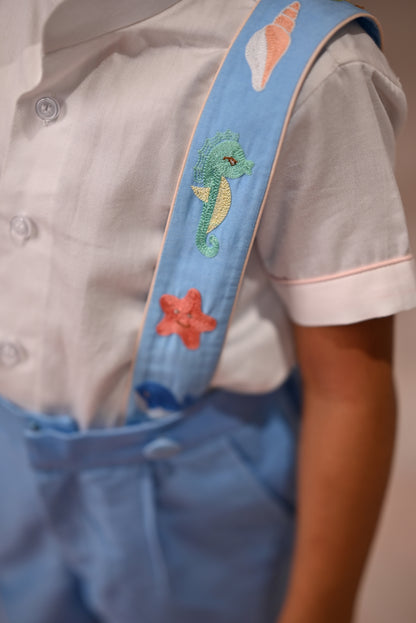 Aquamarine Suspender Set