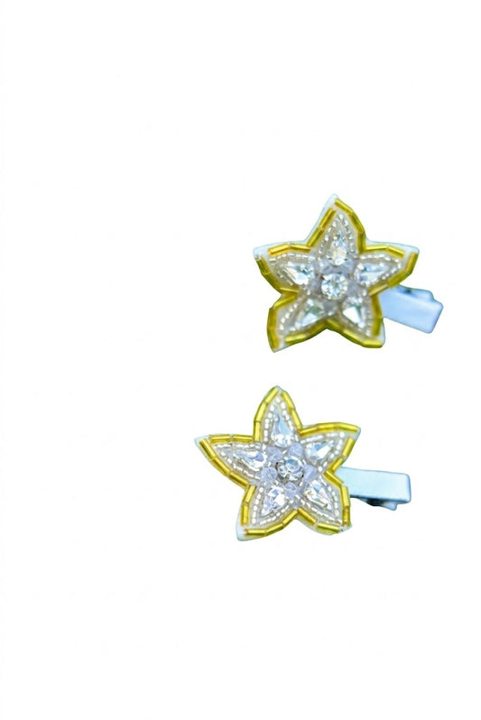Golden Stardust Crystal Clips